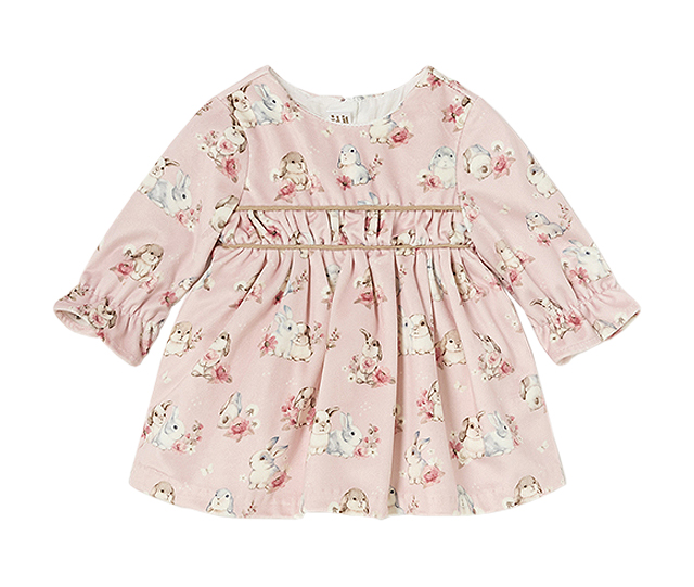Rochie din catifea- Iepurasi - Roz pal - Mayoral , [2],bestfam.ro