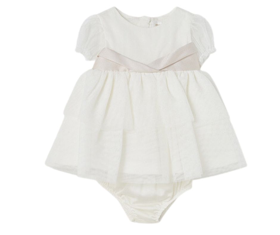 Rochie alba eleganta si chilotei asortati  - Mayoral 12 luni, [3],bestfam.ro