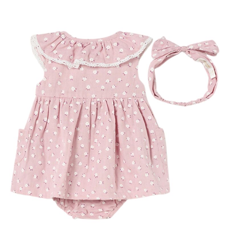 Rochie  + bentita +chilotei- roz - Mayoral  12 luni, [3],bestfam.ro