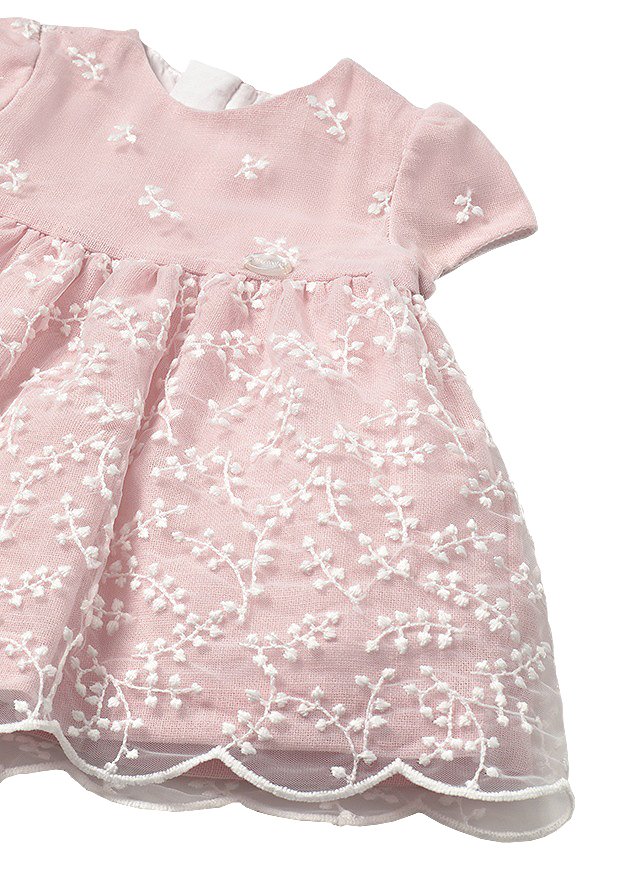 Rochie brodata + chilotei - Roz - Mayoral 4-6 luni, [3],bestfam.ro