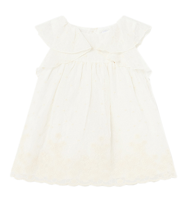 Rochie broderie bambula - ocru - Mayoral         