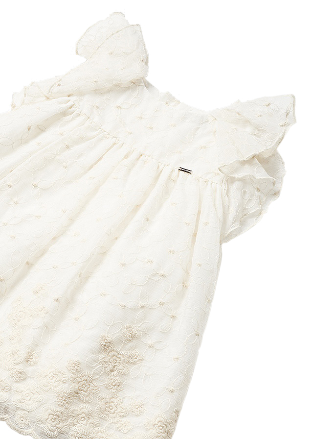 Rochie broderie bambula - ocru - Mayoral         , [3],bestfam.ro