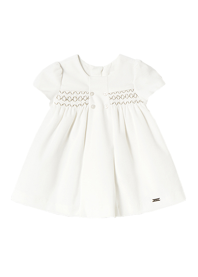 Rochie catifea - alb - Mayoral  2-4 luni