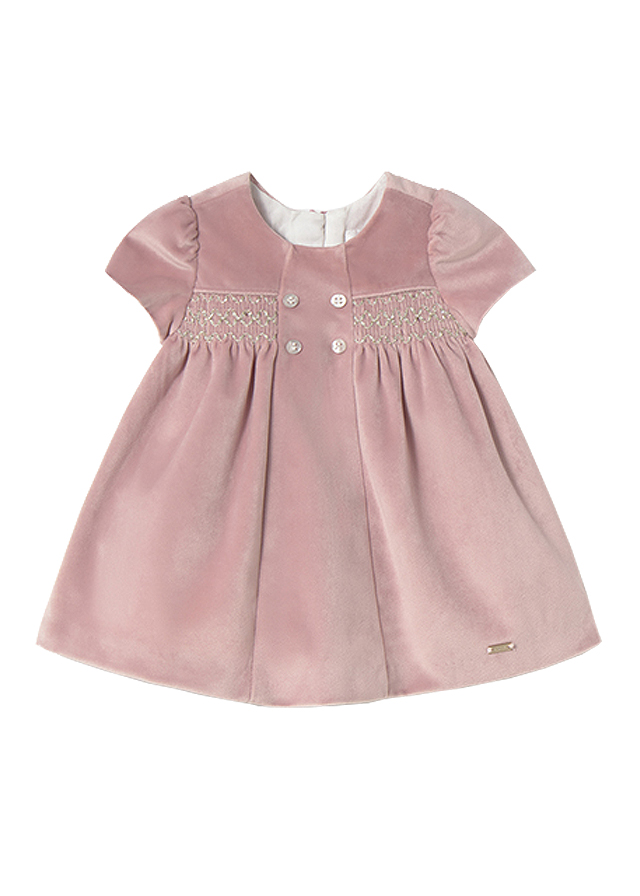 Rochie catifea - roz pal - Mayoral  18 luni