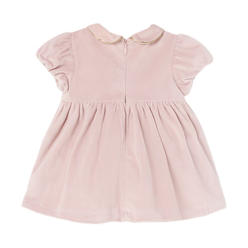 Rochie catifea + boneta - Roz pudrat - Mayoral  1-2 luni, [2],bestfam.ro
