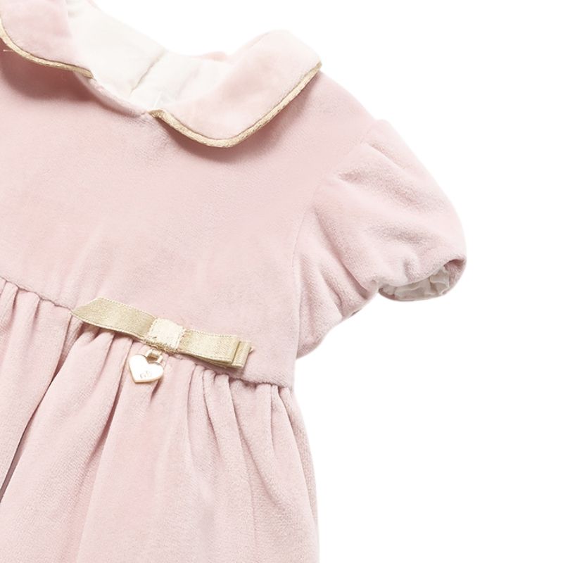 Rochie catifea + boneta - Roz pudrat - Mayoral  1-2 luni, [3],bestfam.ro