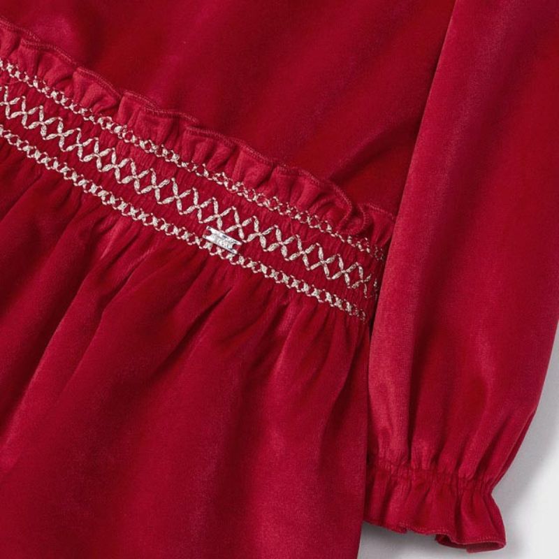 Rochie catifea fagure de miere - Mayoral 2 ani, [2],bestfam.ro