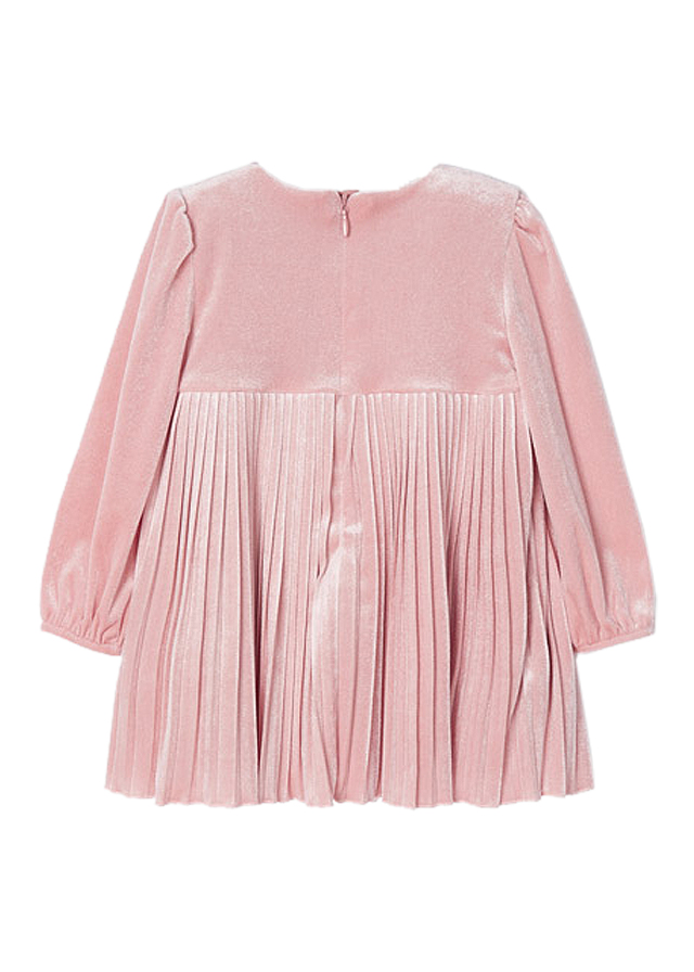 Rochie catifea pliuri - Roz - Mayoral , [2],bestfam.ro
