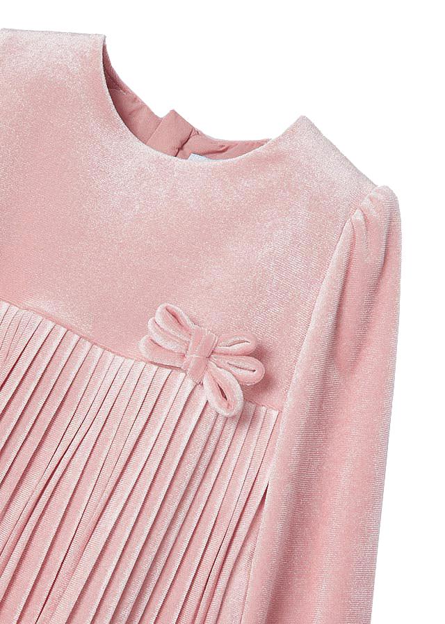 Rochie catifea pliuri - Roz - Mayoral , [3],bestfam.ro