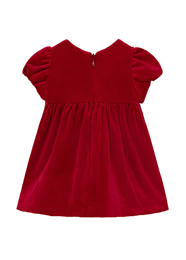 Rochie catifea si boneta - Rosu - Mayoral 4-6 luni, [2],bestfam.ro