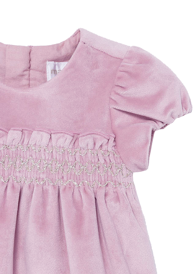 Rochie catifea si boneta - Roz - Mayoral  12 luni, [3],bestfam.ro