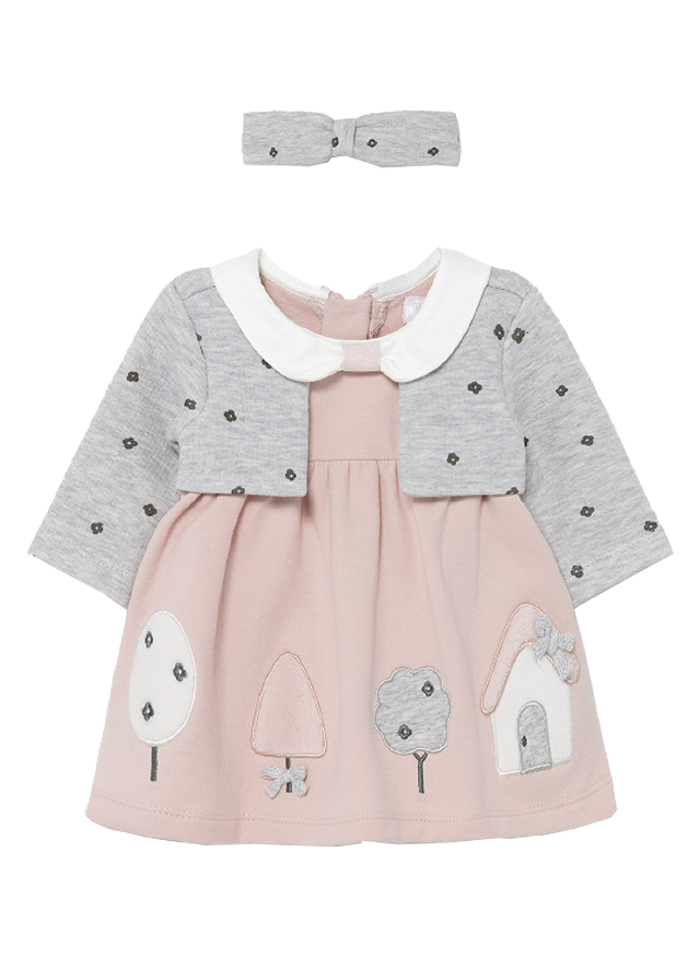 Rochie cu bentita - Roz/Gri - Mayoral