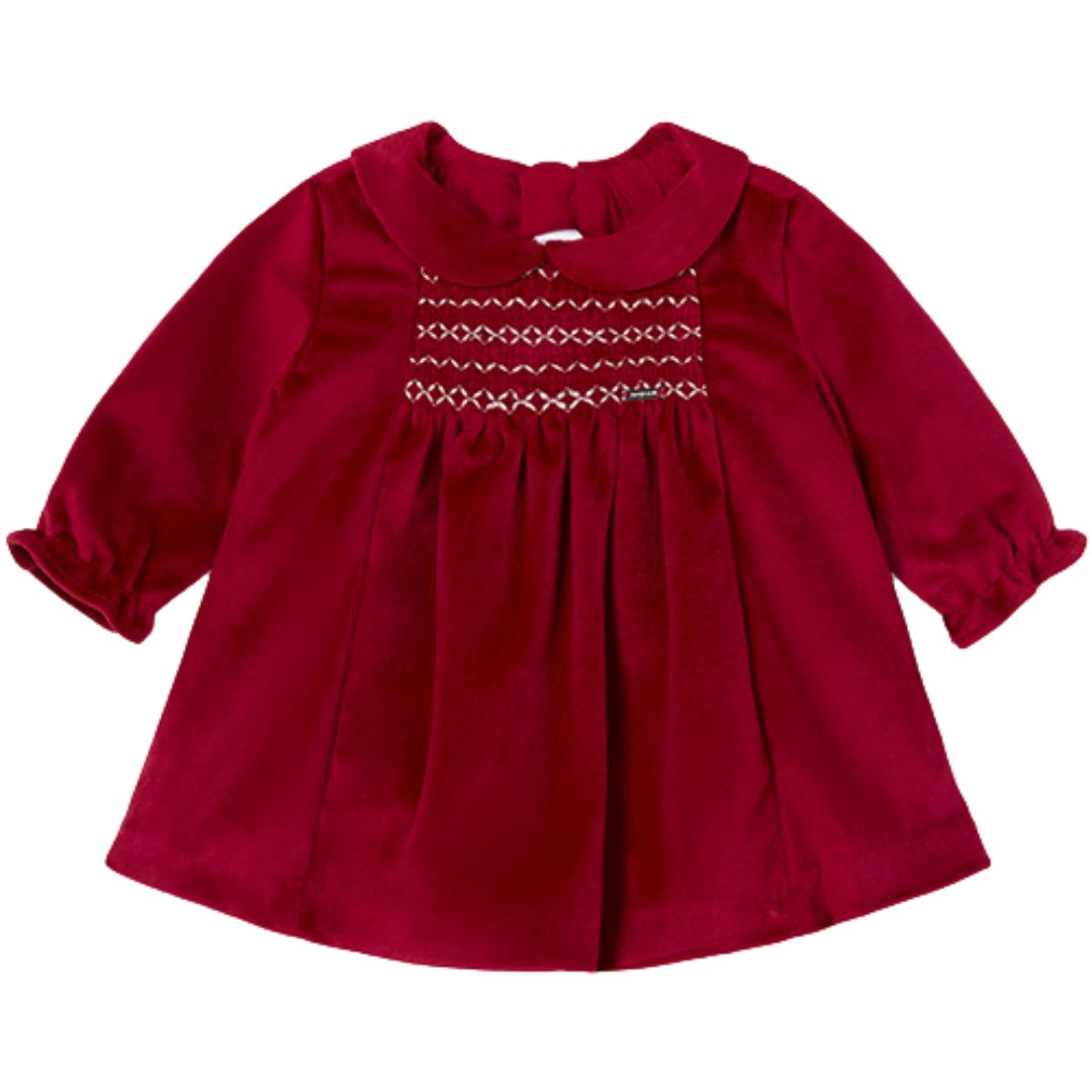 Rochie din catifea cu sclipici - rosu - Mayoral  4-6 luni (70 cm)