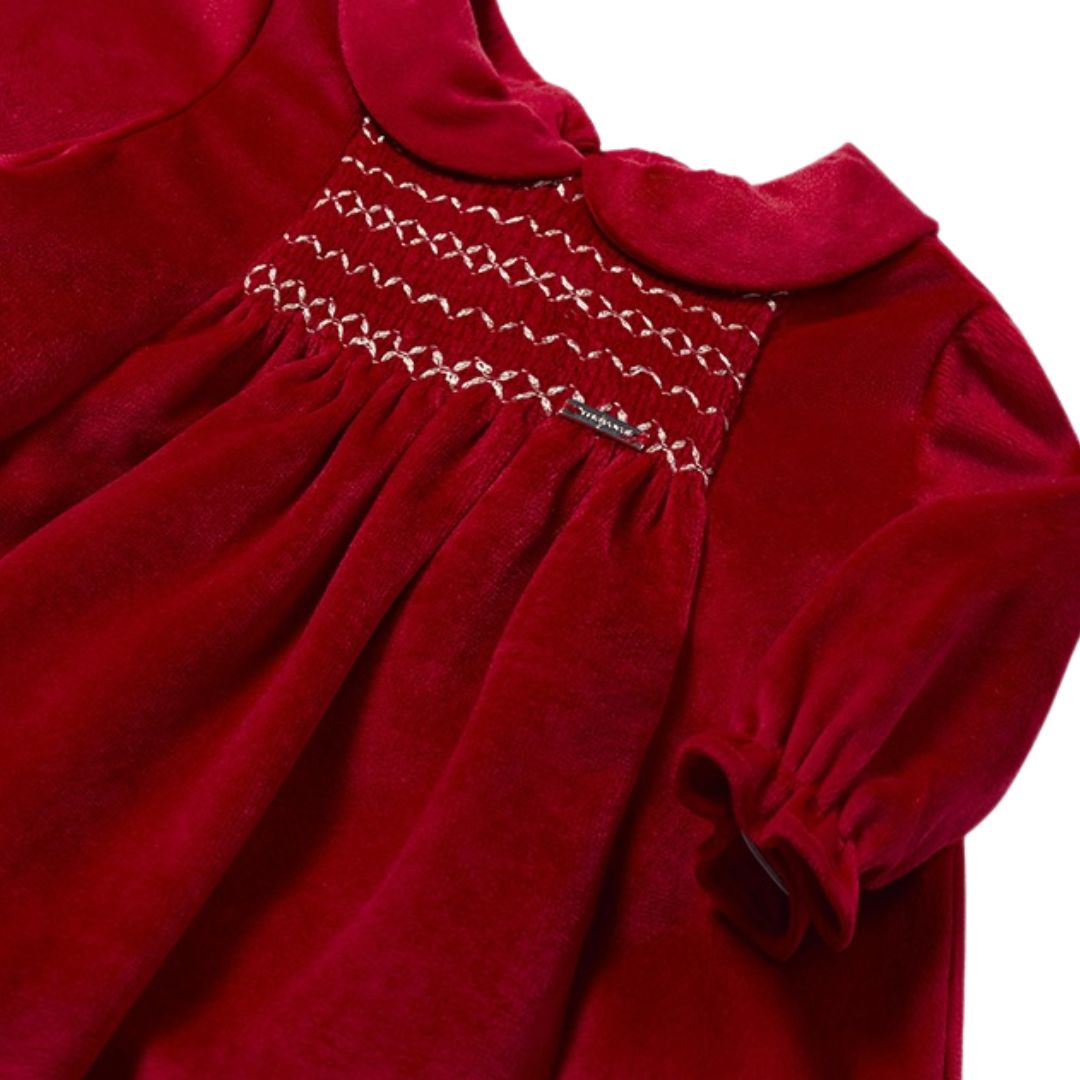 Rochie din catifea cu sclipici - rosu - Mayoral  4-6 luni (70 cm), [2],bestfam.ro