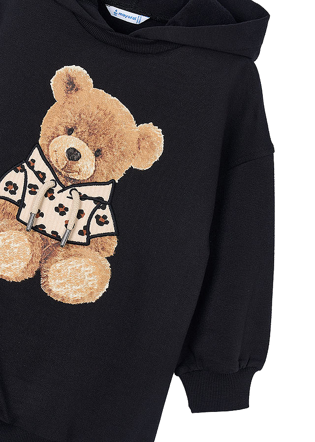 Rochie hanorac cu gluga - negru - Mayoral  9 ani, [4],bestfam.ro