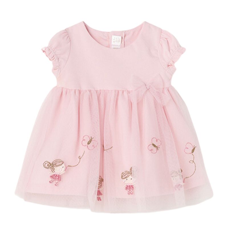 Rochie Rosa baby tul brodat - Mayoral  2-4 luni, [2],bestfam.ro