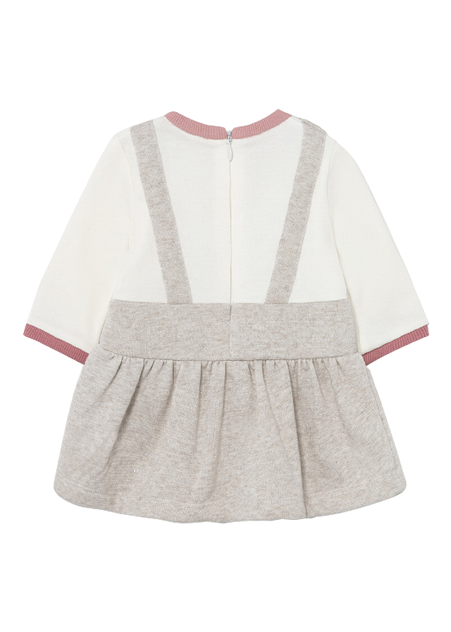 Rochie salopeta + caciula - Alb/Gri - Mayoral  , [2],bestfam.ro