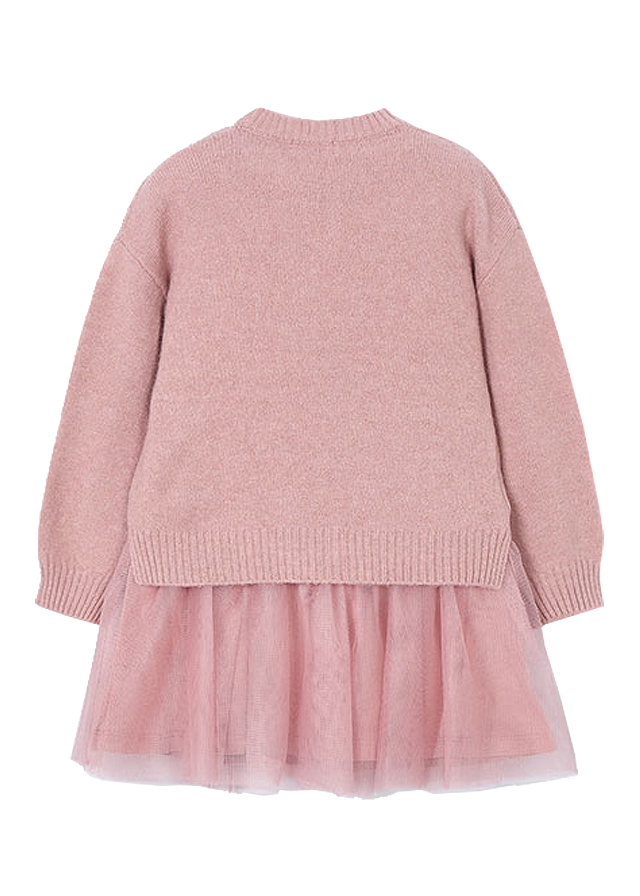 Rochie tricot cu tul si pulover - roz - Mayoral 8 ani, [2],bestfam.ro