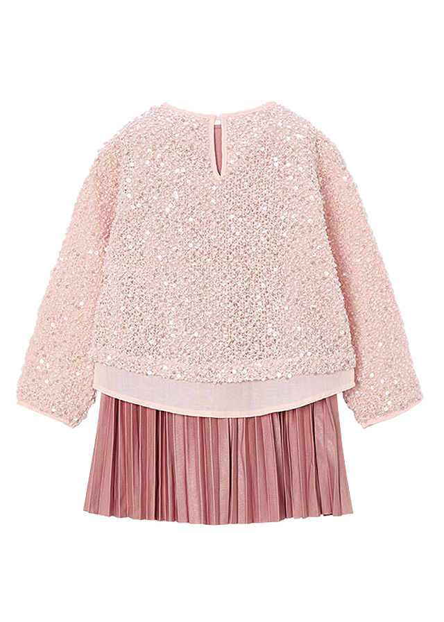 Rochie tricot si pulover paiete - roz - Mayoral 6 ani, [2],bestfam.ro