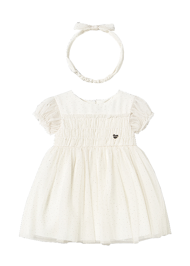 Rochie tul + bentita - Alb - Mayoral , [2],bestfam.ro