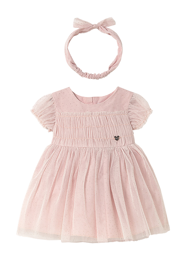 Rochie tul + bentita - Roz - Mayoral 