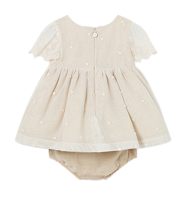 Rochie tul brodat - bej - Mayoral      , [2],bestfam.ro