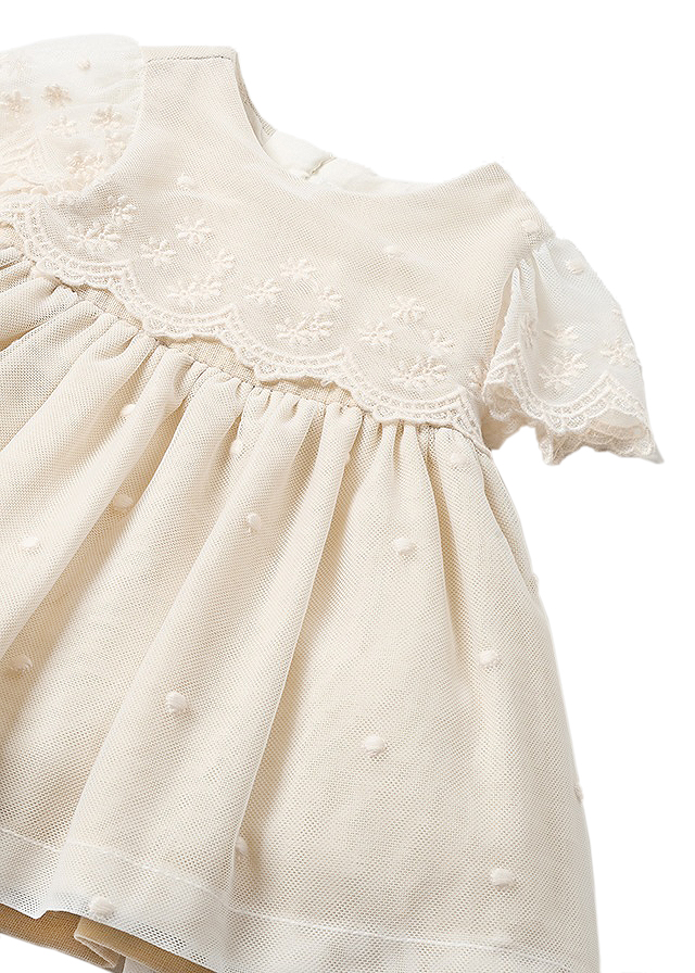 Rochie tul brodat - bej - Mayoral      , [3],bestfam.ro