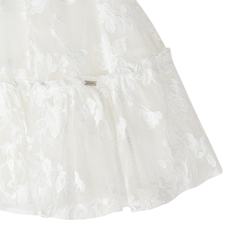 Rochie tul brodat - Alb Floral - Mayoral, [3],bestfam.ro