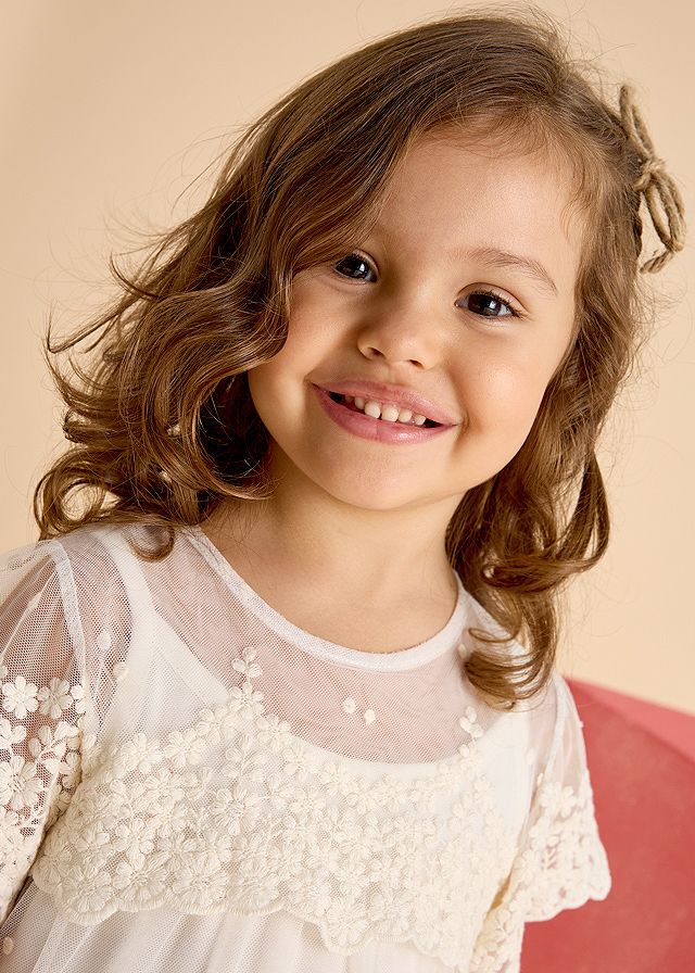 Rochie tul brodata - crem - Mayoral 7 ani, [2],bestfam.ro