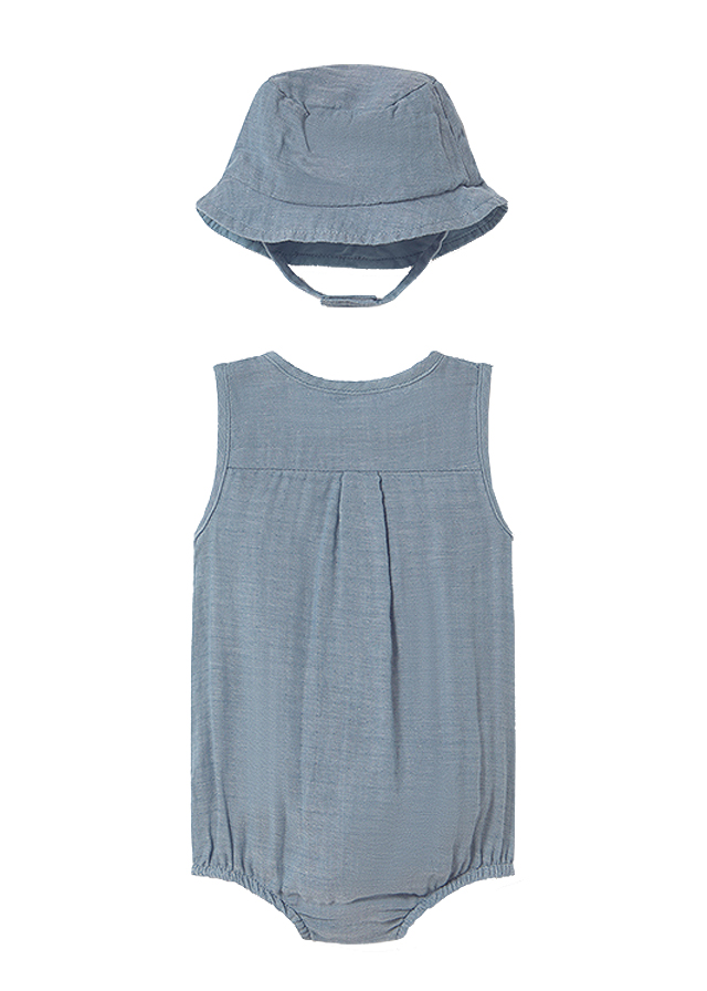 Salopeta cu palarie - albastru - Mayoral  4-6 luni, [2],bestfam.ro