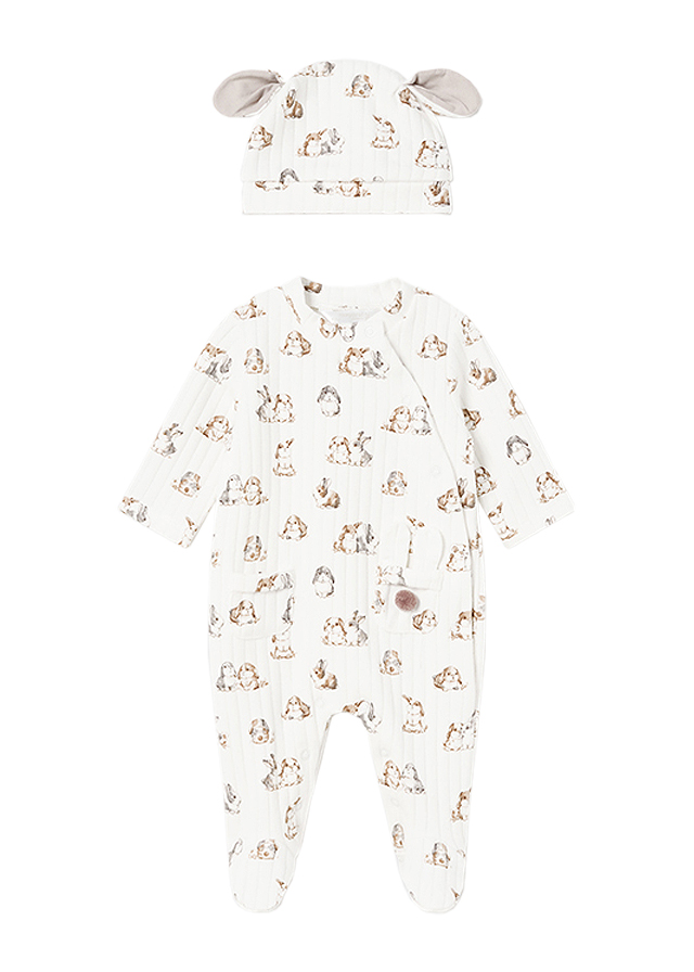 Salopeta (pijama)+caciulita - iepurasi - Mayoral   2-4 luni, [2],bestfam.ro