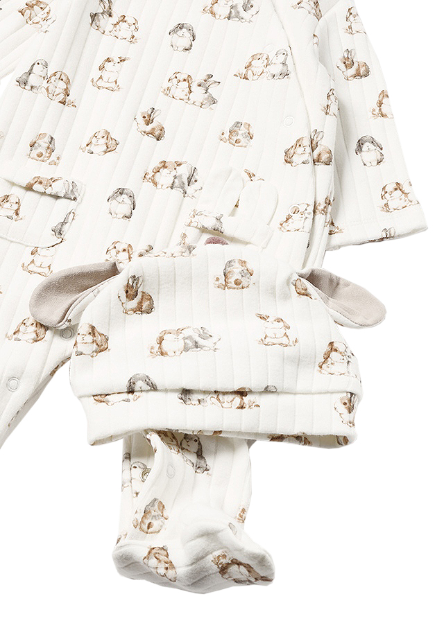 Salopeta (pijama)+caciulita - iepurasi - Mayoral   2-4 luni, [3],bestfam.ro