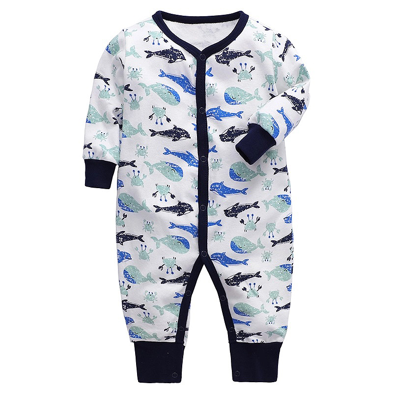 Salopeta (pijama) cu capse - Animale marine - Easymon 9 luni