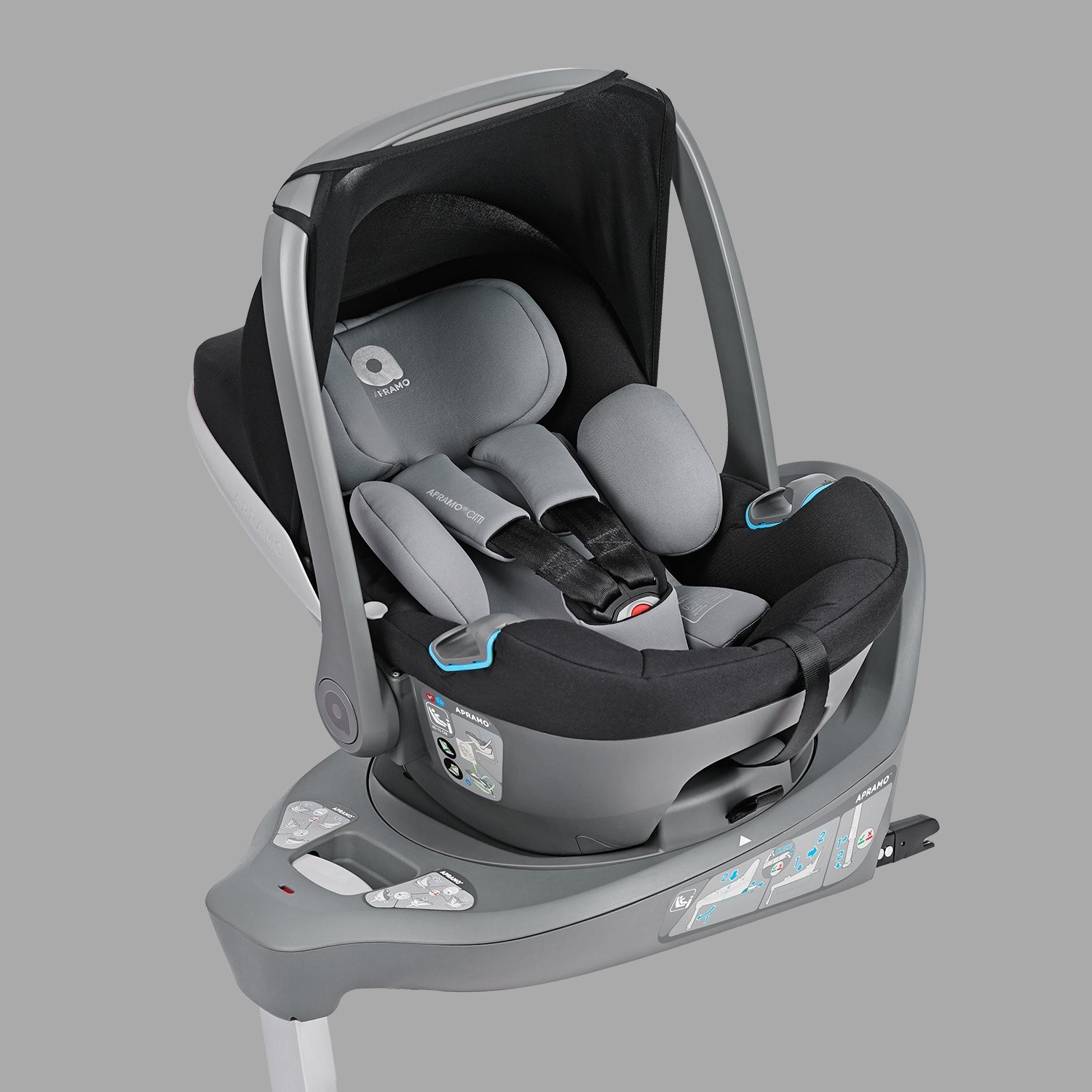 Scaun auto rotativ i-Size - Mettro Hub Dawn Grey, 40-105 cm - Apramo, [13],bestfam.ro