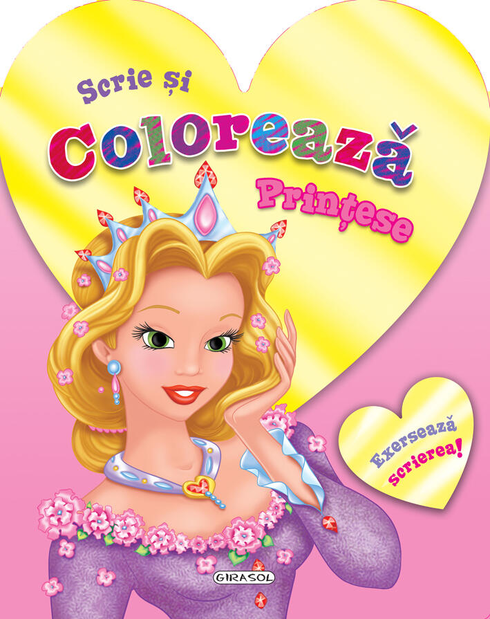 Scrie si coloreaza printese (roz)