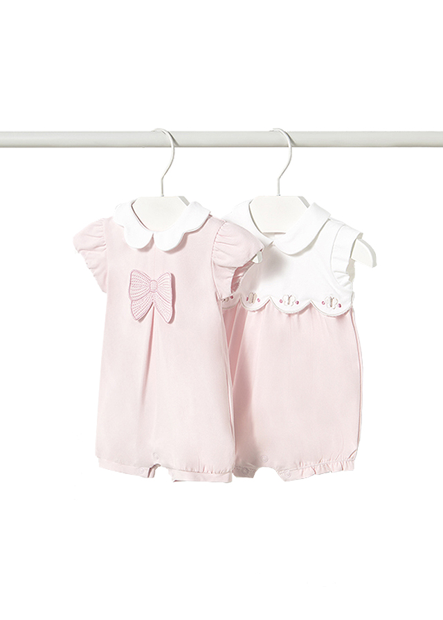 Set 2 - Salopete (pijamale) cu guler, scurte - Mayoral  12 luni