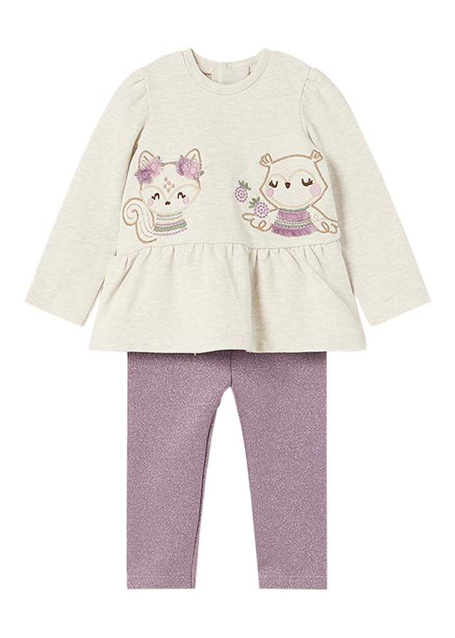 Set 2 piese - Bluza cu volane + Pantaloni cu sclipici- Mayoral   24 luni