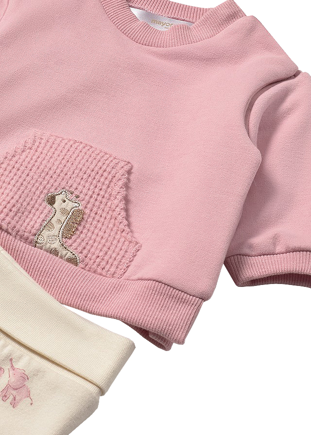 Set 2 piese - Bluza+pantaloni - roz/crem - Mayoral  18 luni, [3],bestfam.ro