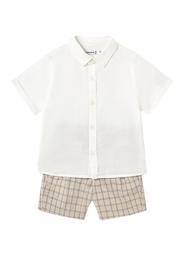 Set 2 piese - camasa eleganta + pantaloni scurti - Mayoral  12 luni