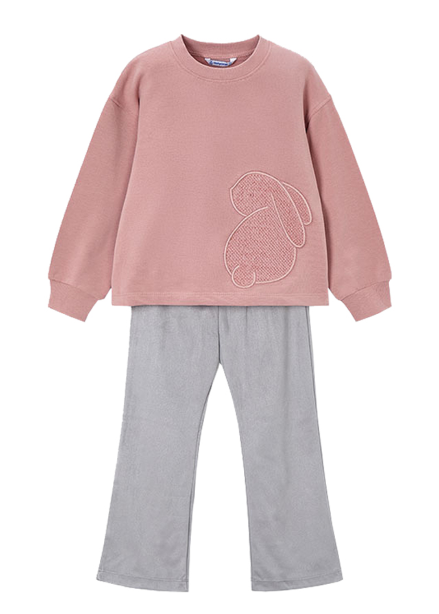 Set 2 piese - Colanti+bluza - broderie roz - Mayoral  