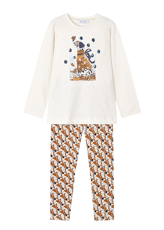 Set 2 piese - Colanti imprimati  Dalmatieni + Bluza - Mayoral  