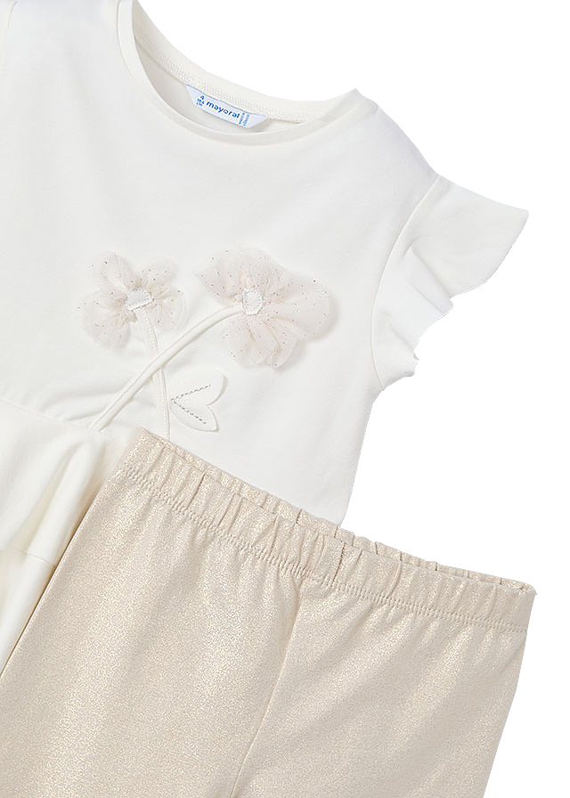 Set 2 piese - Tricou + colanti - Flori - Mayoral 6 ani, [6],bestfam.ro