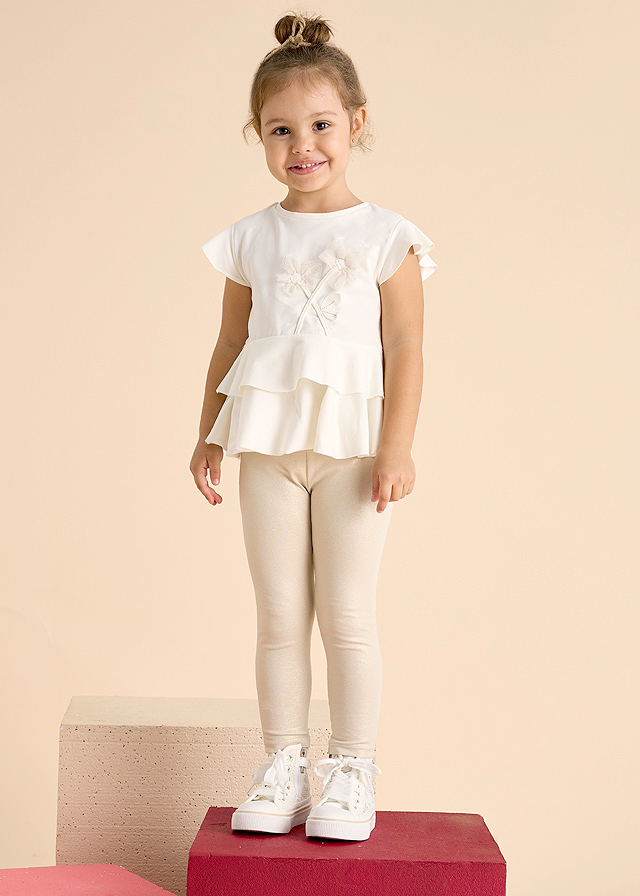 Set 2 piese - Tricou + colanti - Flori - Mayoral 7 ani, [3],bestfam.ro