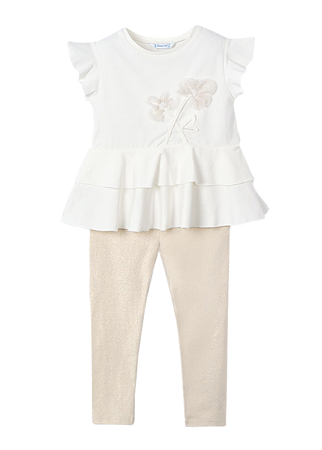Set 2 piese - Tricou + colanti - Flori - Mayoral 7 ani, [4],bestfam.ro