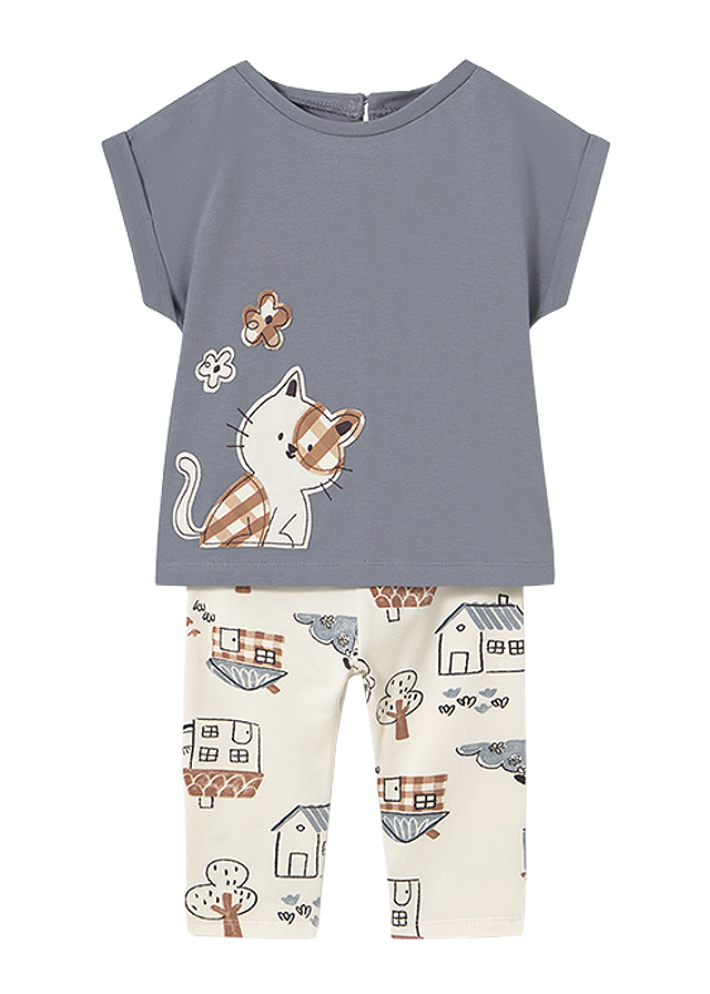 Set 2 piese - Tricou+colanti - pisica - Mayoral 
