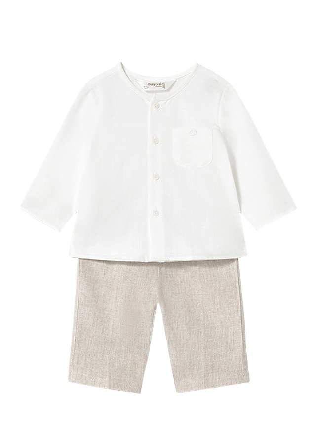 Set 2 piese, pantaloni lungi + camasa - Mayoral 4-6 luni