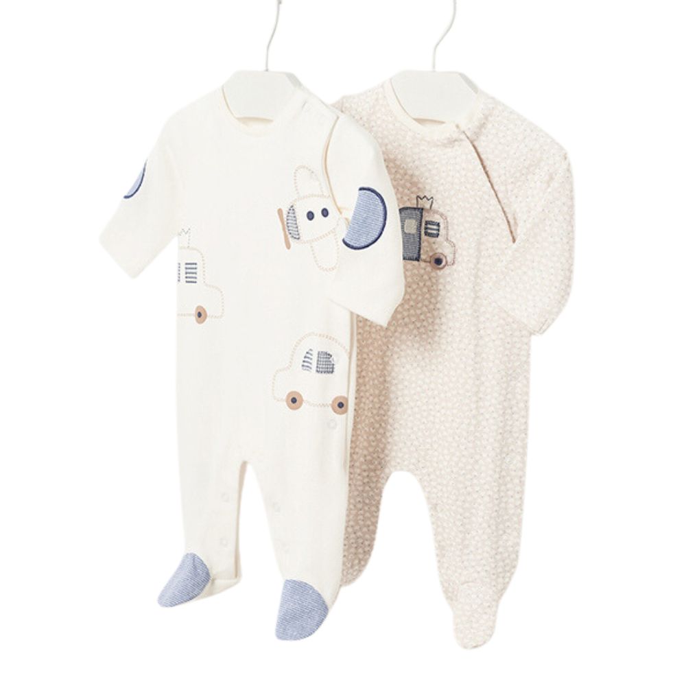 Set 2 pijamale Masina/avion bumbac BCI nou-nascut - Mayoral 1-2 luni (60 cm)