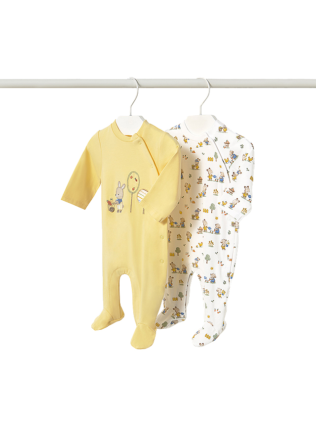 Set 2 salopete (pijamale) - iepurasi - Mayoral 1-2 luni