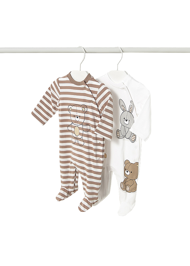 Set 2 salopete (pijamale) - ursuleti - Mayoral  1-2 luni