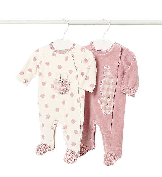 Set 2 salopete (pijamale) catifelate - Mayoral 